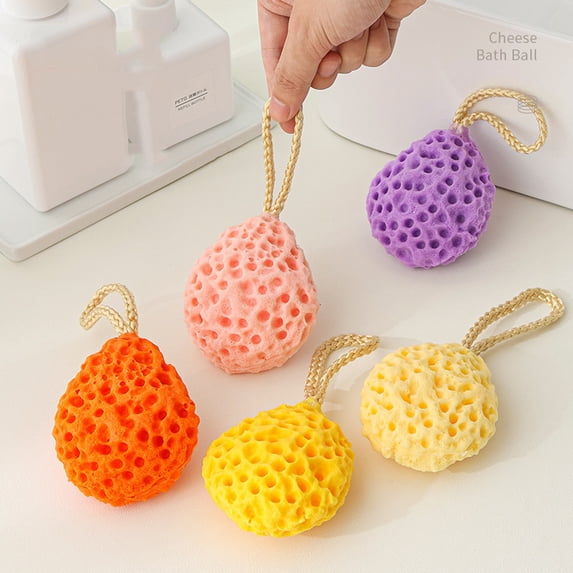 6Pcs Body Bath Sponges for Shower,Natural Fiber Soft Body Bath Sponge, Honeycomb Texture Gentle Soothing Exfoliating Cleansing Body Shower for Adults Kids Daily Care, Multi-colored