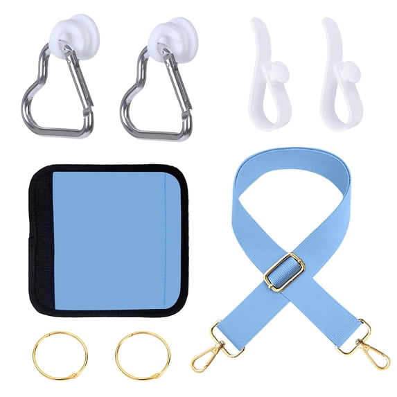 2ooya Strap Key Holder Hooks Handle Protector Kit, Compatible with Beach Tote Bag, Blue,6-Piece