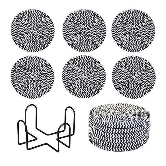 6Pcs Bohemian Coasters, Coasters Set of 6 for Drinks, Large Coasters for Coffee Table, Tabletop Protection for Hot & Cold Drinks, Versatile Coasters for Home Decor, Non-Slip & Easy to Clean, C