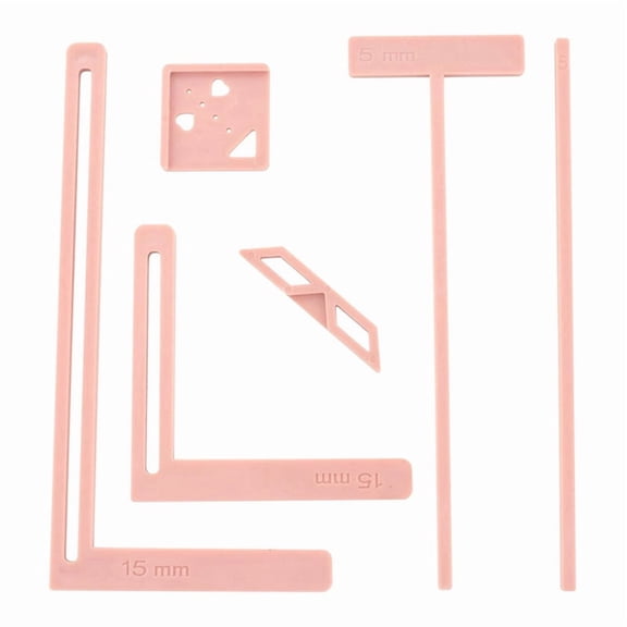 6Pcs Bookbinding Easy Scrapbooking Tool for , Great Stencils and Cutter Guide Kit Can Be Made Into Notebook Pink