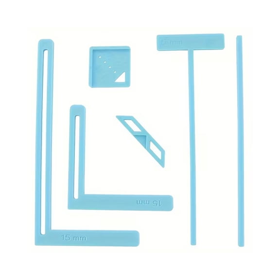 6Pcs Bookbinding Tool Set, Plastic Ruler Template Set Scrapbooking Supplies