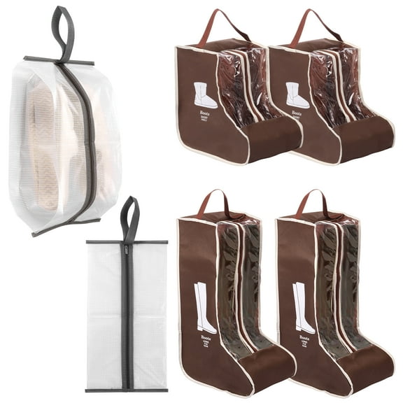 6Pcs Boot Shoe Bag Waterproof Boot Organizer Bag 3 Sizes Tall Boot Bag Lightweight Boot Protector Bags Wear Resistant Boot Carry Bag Clear Tall Boot Carry Bag for Travels Daily Use
