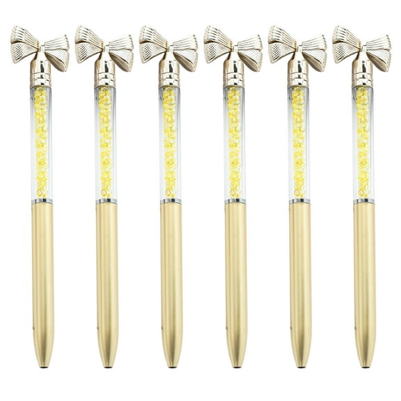 6Pcs Bow Ballpoint Pen Twist to Open/Close 1.0MM Tip, Ballpoint Pen Business Signing Pen Smooth to Write for Office