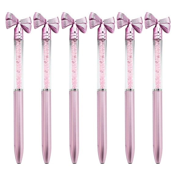 6Pcs Bow Ballpoint Pen Twist to Open/Close 1.0MM Tip, Ballpoint Pen Business Signing Pen Smooth to Write for Office