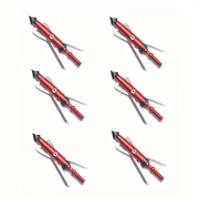 6Pcs Bowhunting Broadhead Mechanical Blade 100 Grain Chisel Tip Hunting Arrow Head Machined Aircraft Aluminum Ferrule