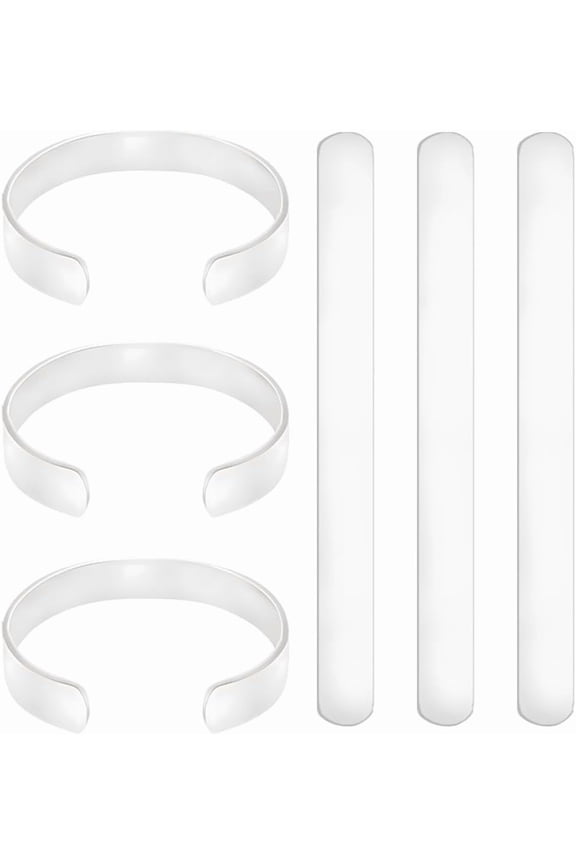 6Pcs Bracelet Blanks 6.7x0.8 Inch 304 Stainless Steel Bangle Blanks Metal Core for DIY handcrafting