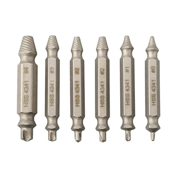 6Pcs Broken Bolt Damage Screw Remover Extractor Drill Bits Easy Out Stud Reverse