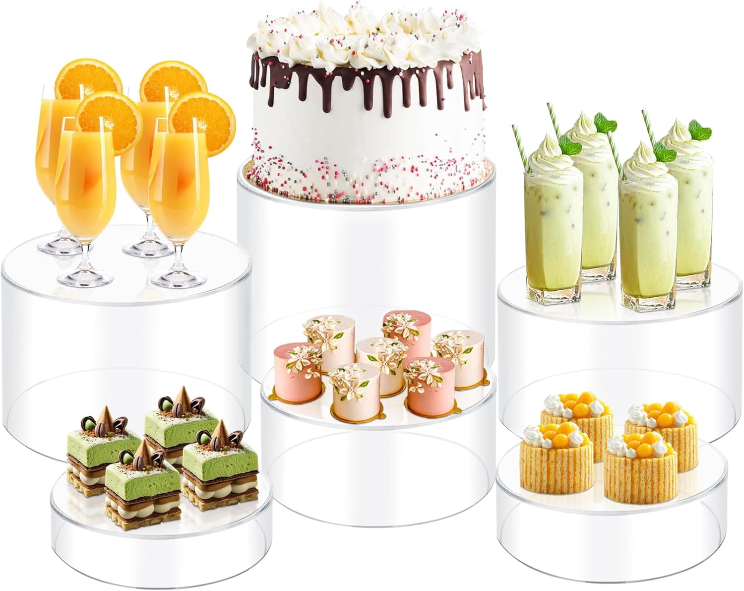 Display Stands Lifewit 5-Piece Buffet Risers - White Nesting For Food ...
