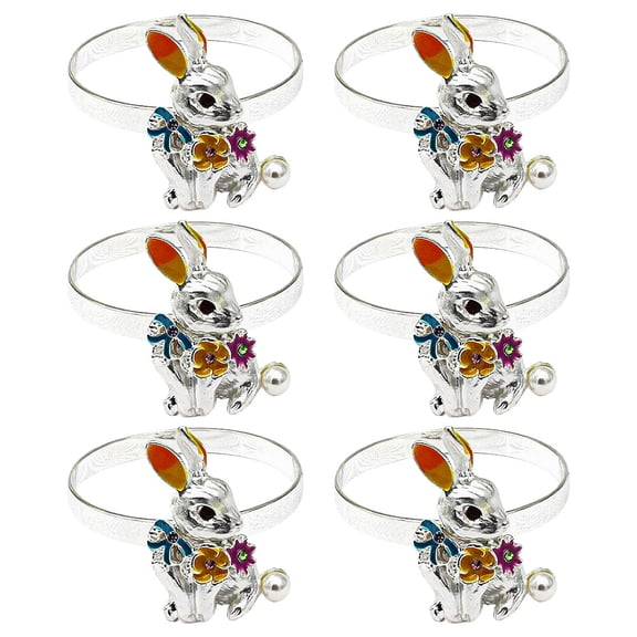 LABELEPH Table Napkin Rings Circle Shape Birthday Party 6Pcs 1.4X0.9X0.9In