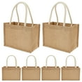 thumbnail image 1 of 6Pcs Burlap Tote Bags Mini Burlap Beach Bags with Handles Portable Jute Tote Bag Reusable Burlap Bag Multipurpose Burlap Hand Bags for Shopping Trips Beach Tours School Outdoor, 1 of 9