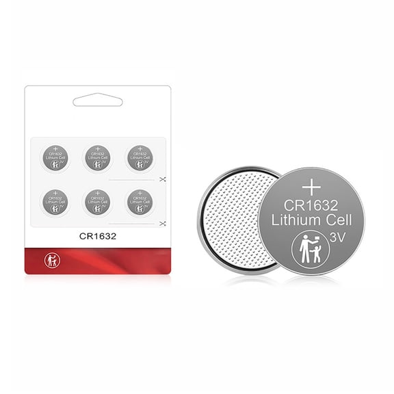 6Pcs Button CR1632 Lithium Coin Cell Batteries 3V CR1632 Electronic Watch Toy Remote