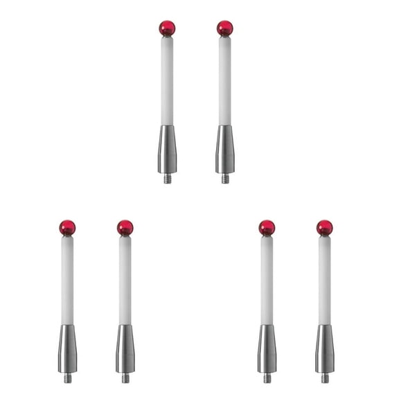 6Pcs CMM Probe Stylus 6mm Tip CMM Contact Probes Ceramic Shafts Probe Testing Accessories for Renishaw A-5000-3709