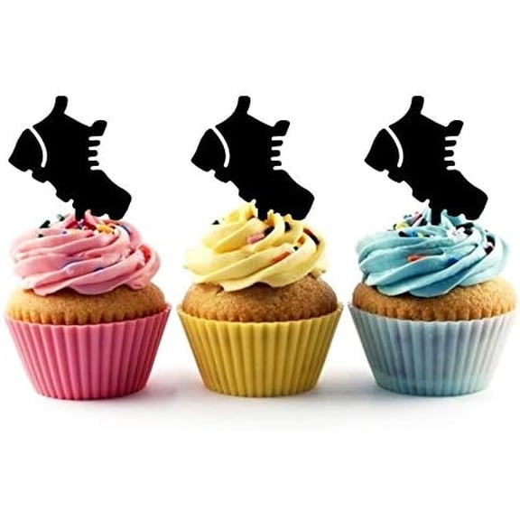 6Pcs Camera Silhouette Acrylic Cupcake Toppers for Photography or Photo Booth Themed Party Decor