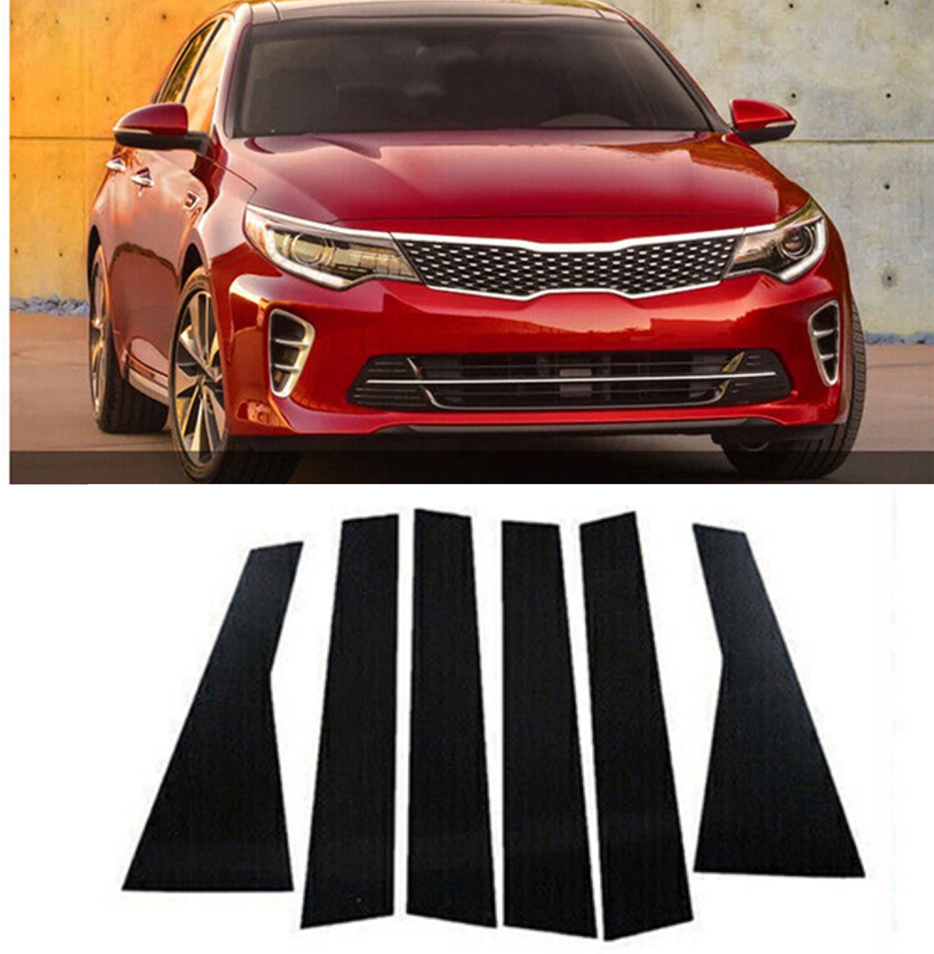 6Pcs Car Door Window Pillar Posts Trim Covers Sticker for KIA Optima/K5 2016 2017 2018 2019