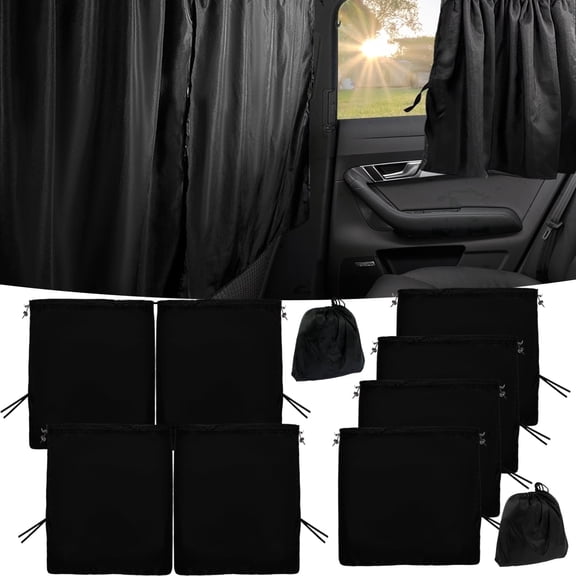 Xiyztok 6Pcs Car Privacy Curtains Universal Divider Curtain Between Rear Seat Auto Blackout Sun Shades Side Window Covers Accessories for Travel Camping Nap Sleeping