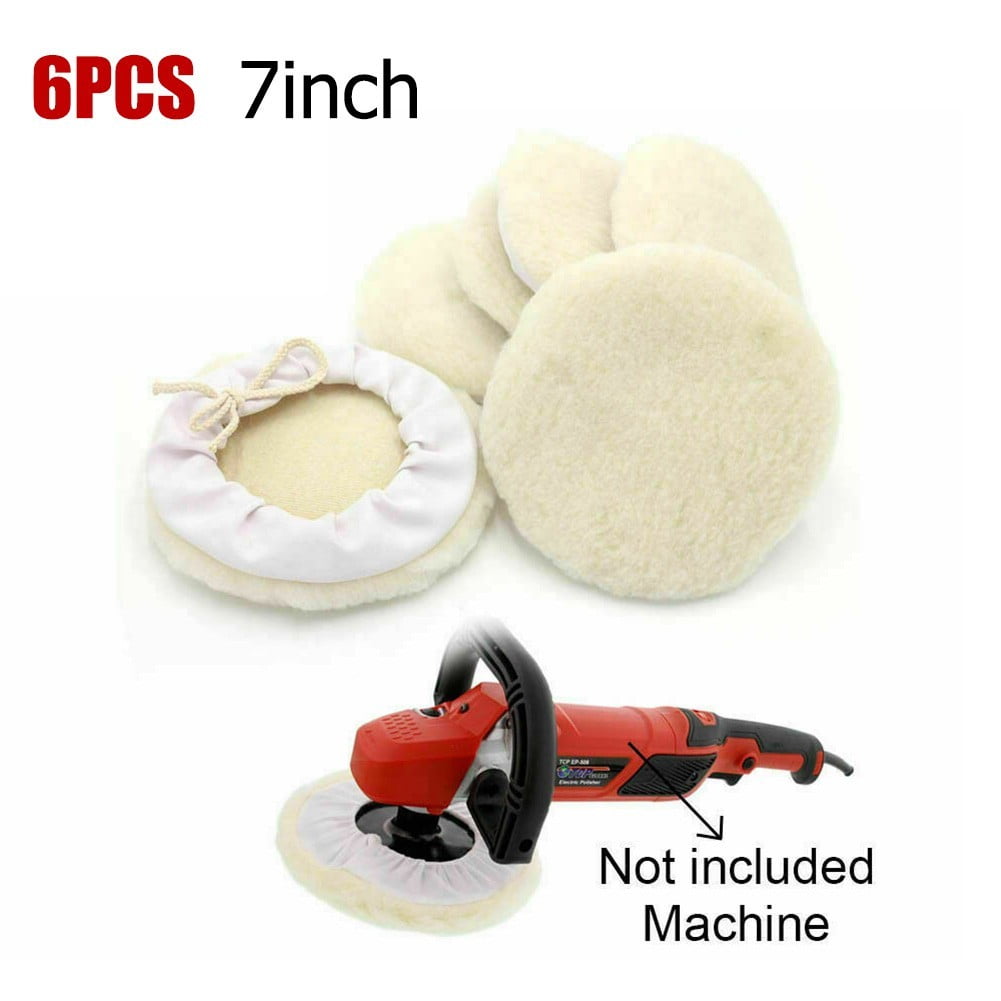 6Pcs Car Wool Buffing Wheel Pads 7inch Buffer Polishing Polisher Pad