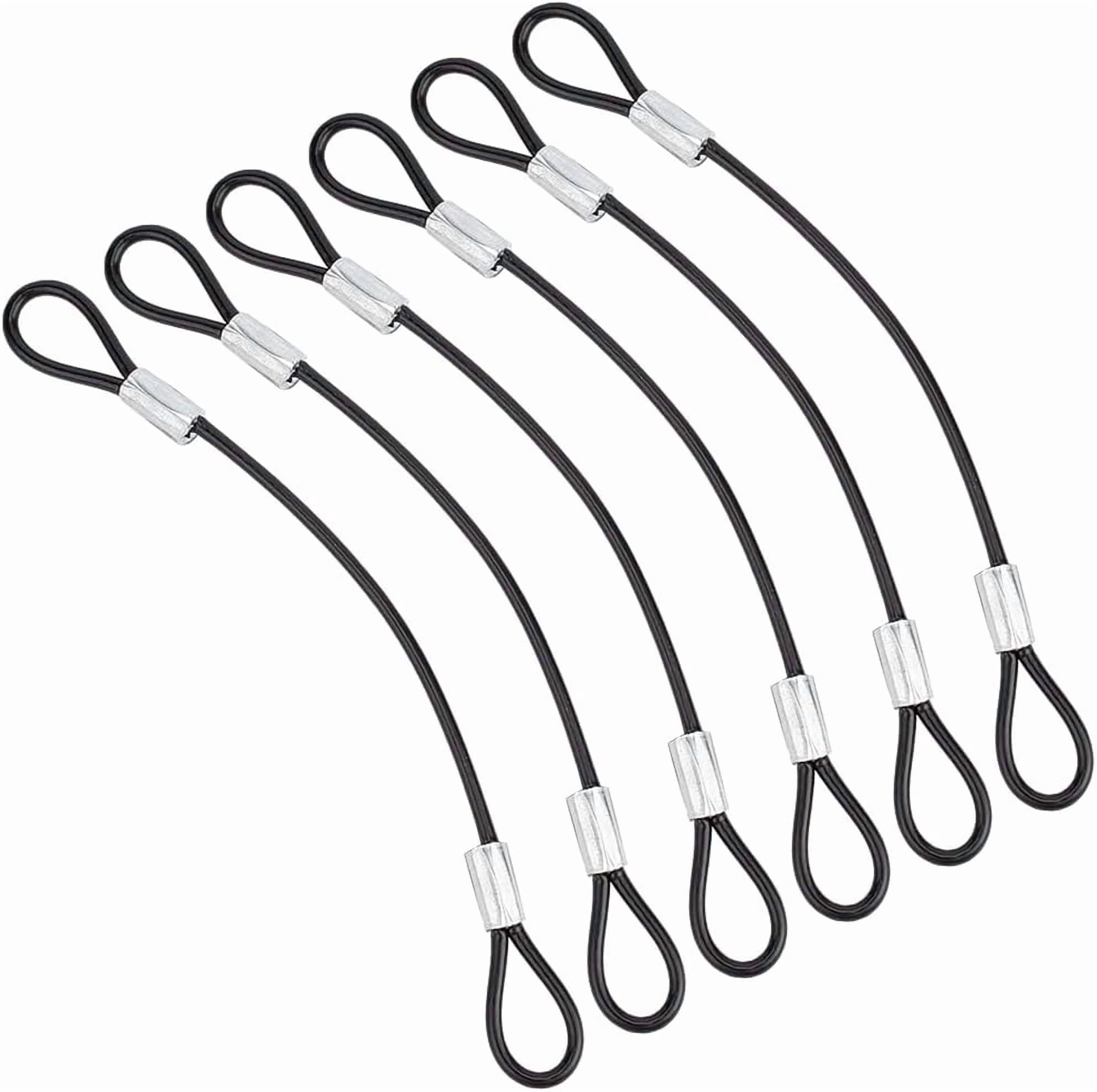 6Pcs Carbon Steel Rubber-Coated Steel Wire Rope with Alloy Black ...