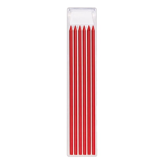 6Pcs Carpenter Pencil Refills,Construction Pencils Refills,Long Nib Deep Hole Pencil Marker Refills,Heavy Duty Woodworking Pencil Refills for Architect,Woodworking Tools,Carpenter Tools,Red,4.7"