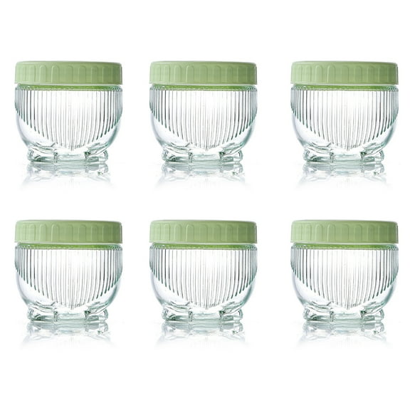 6Pcs Cat Sealable Stacking Glass Storage Jars With Foam Lids For Freshness And Organization Airtight Transparent Containers For Pantry Kitchen Countertop Storage One Size Utility