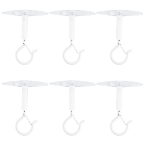 6Pcs Ceiling Mosquito Net Hooks 6cm Bunk Bed Hanger Hook White Super Glue Canopy Bed Hooks Swivel Ceiling Lock HangersDIY