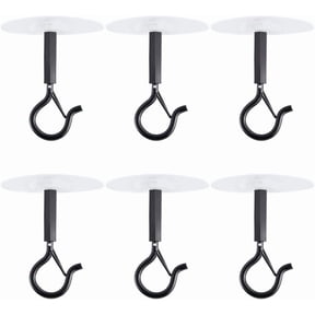 6Pcs Ceiling Mosquito Net Hooks Black Strong Self-Adhesive Canopy Bed Hooks 6cm Bunk Bed Hanger Hook Swivel Ceiling Lock Hangers