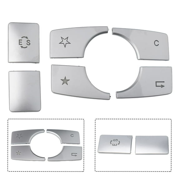 6Pcs Center Console Multimedia Button Cover for Mercedes-Benz E Class W212 10-15