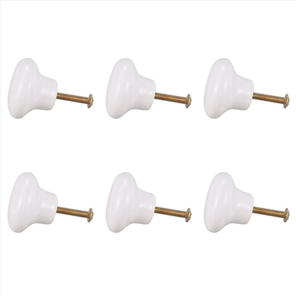 6Pcs Ceramic Door Round Handles Kitchen Cabinet Cupboard Wardrobe Pull Knobs White S