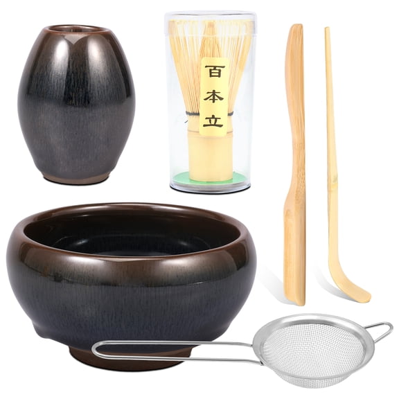 6Pcs Ceramic Matcha Set Easy to Use Matcha Tea Kit Good Mixing Effect Tea Making Kit Easy to Clean Suitable for Party Picnic