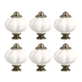 thumbnail image 1 of 6Pcs Ceramic Pumpkin Cabinet Knobs, Kitchen Drawer Pulls Handles for Wardrobe Cupboard Furniture Hardware, 1 of 9