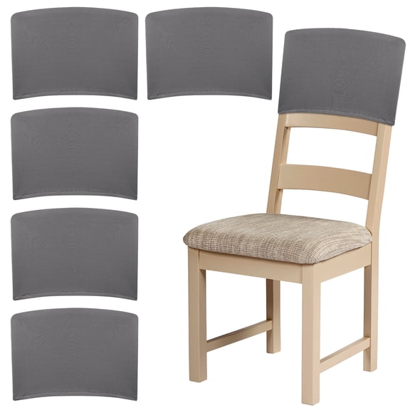 6Pcs Chair Back Covers Elastic Polyester Dining Chair Back Slipcovers Removable Washable Covers for Kitchen Hotel Office