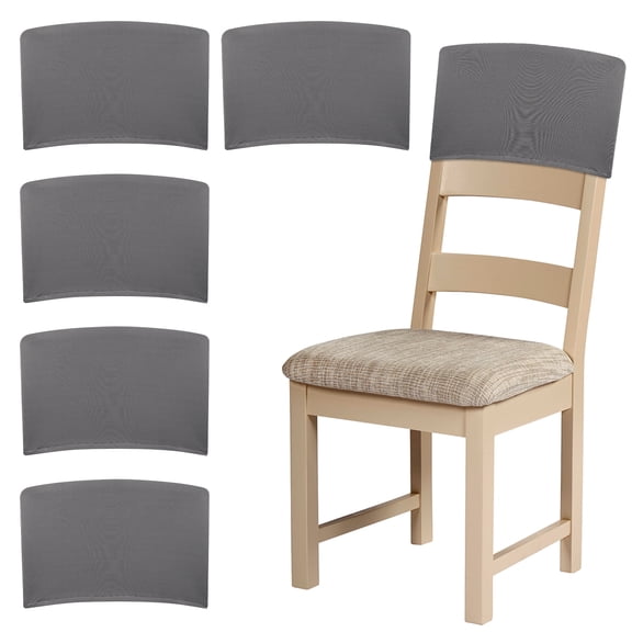 6Pcs Chair Back Covers Elastic Polyester Dining Chair Back Slipcovers Removable Washable Covers for Kitchen Hotel Office