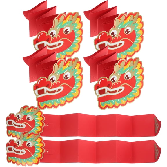 Pack of 6 Chinese Red Envelopes for Lunar New Year - Hong Bao Lucky Money Pouches for Celebrations