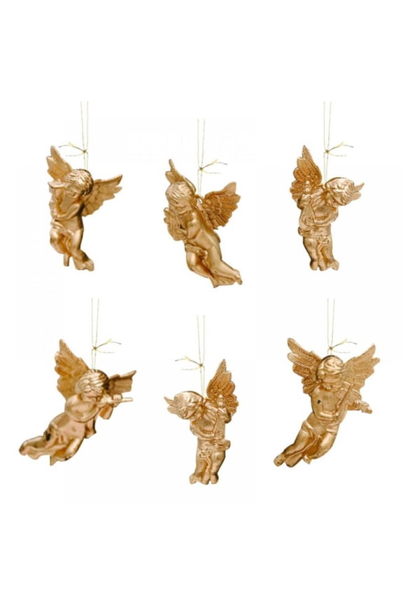 6Pcs Christmas Angel Ornament Mini Angel Cherub Christmas Tree Decorations Miniature Angels Figurine Xmas Hanging Decors for DIY Wedding Party