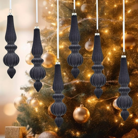 6Pcs Christmas Ball Drop Ornaments, Shatterproof Plastic Finial Christmas Tree Ornaments for Holiday Wedding Party