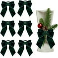 thumbnail image 1 of 6Pcs Christmas Bow Napkin Rings, Green Velvet Bow Tie Napkin Holder for Thanksgiving, Xmas, Wedding, Birthday Party Dinner Table Decoration, 1 of 6