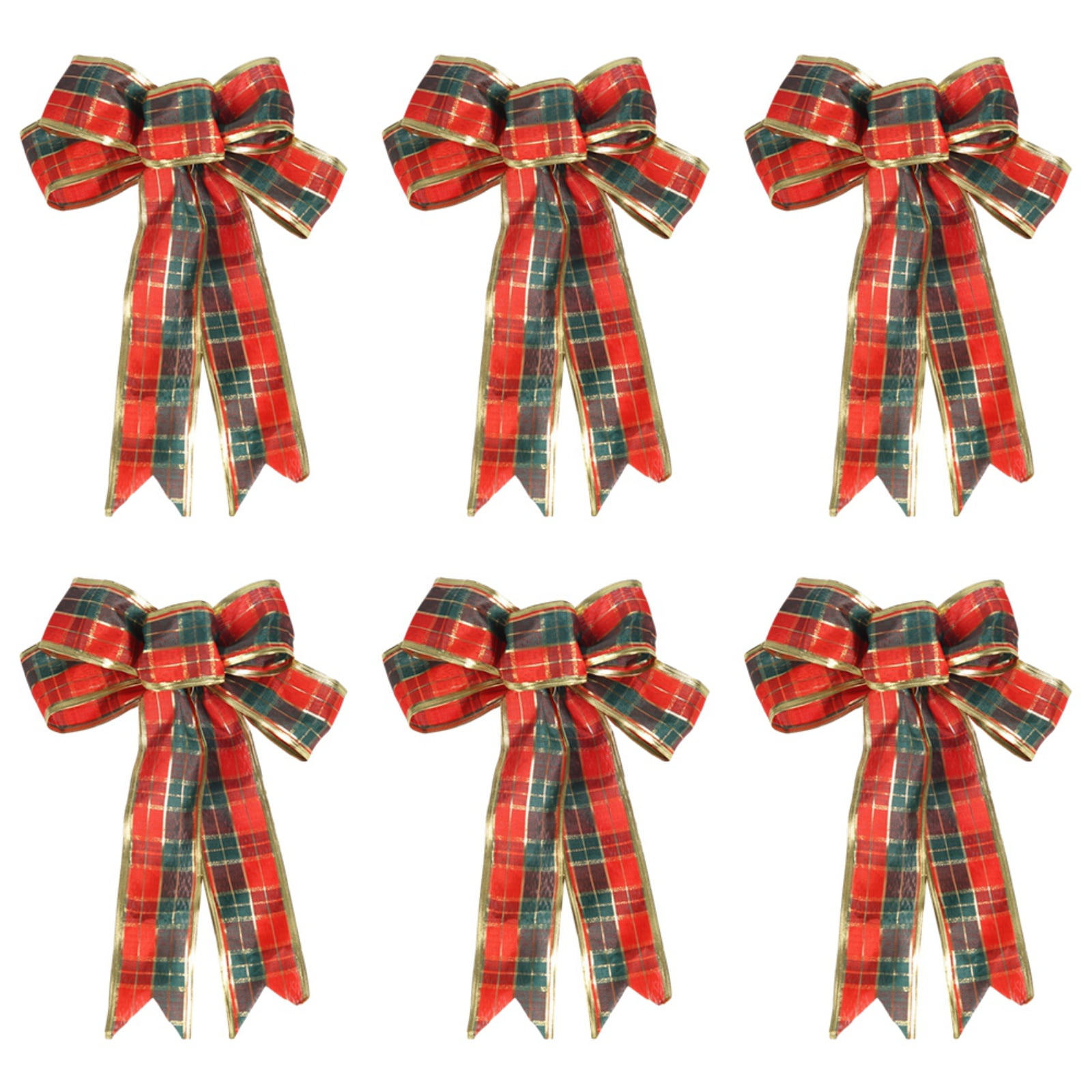 6Pcs Christmas Bows with Burlap,9.4Inch Handmade Christmas Fall Bows ...