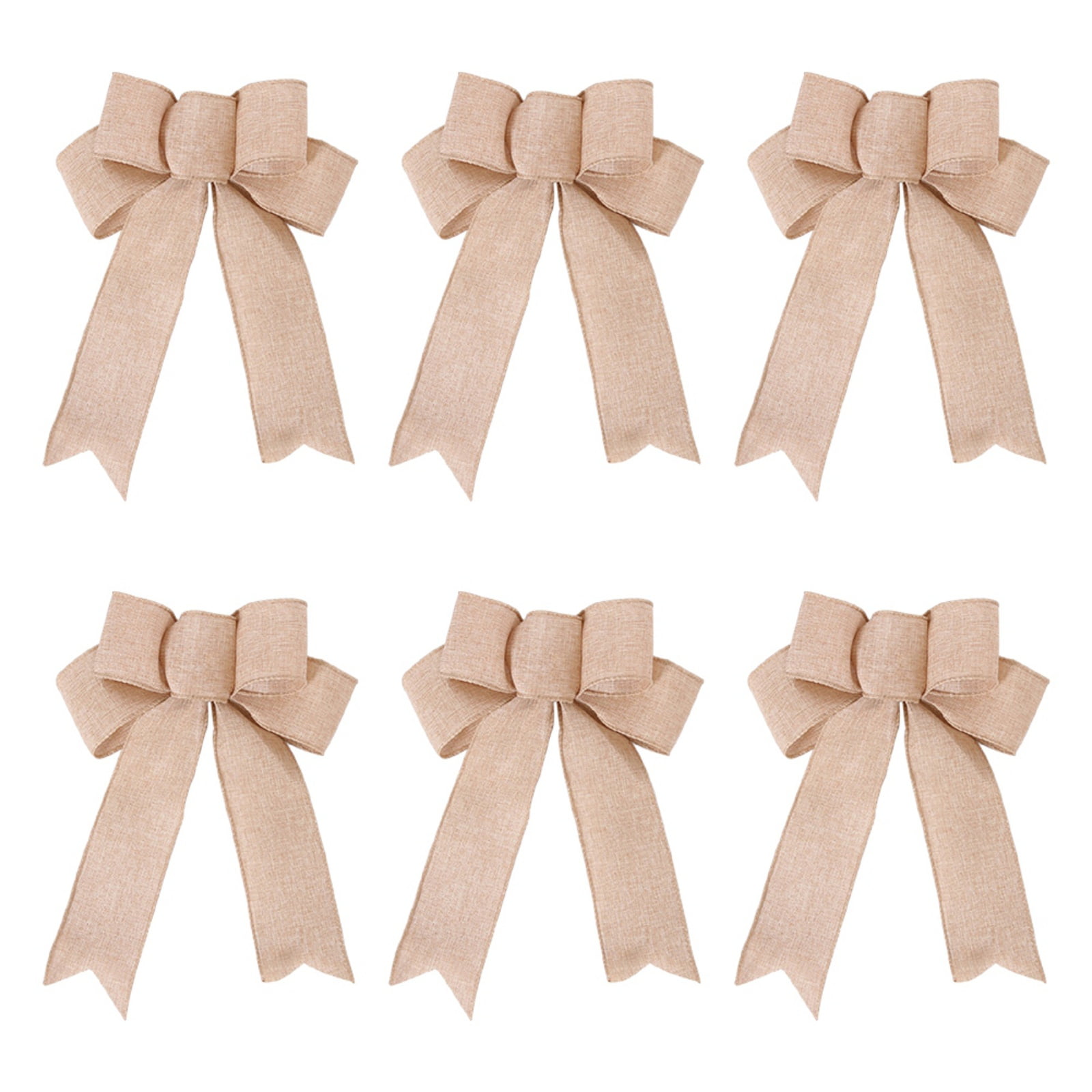 6Pcs Christmas Bows with Burlap,9.4Inch Handmade Christmas Fall Bows ...