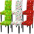 thumbnail image 1 of 6Pcs Christmas Chair Covers Red Green Polka Dot Dining Chair Slipcover Xmas Removable Seat Covers for Home Kitchen Hotel Restaurant Decor, 1 of 7