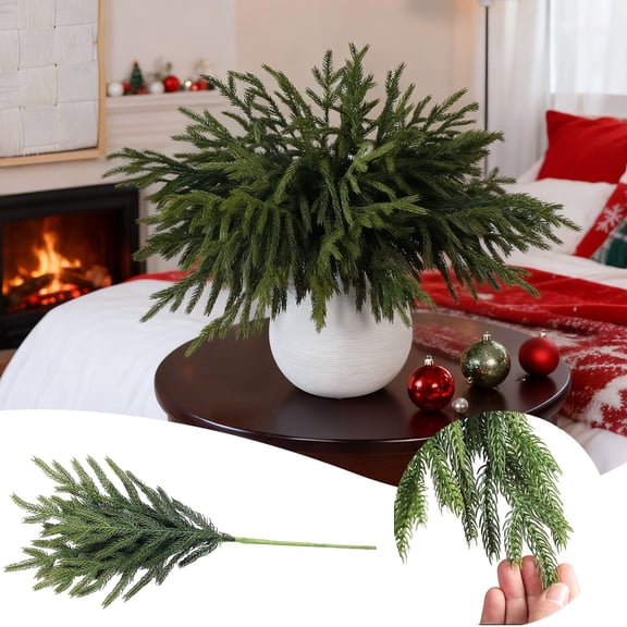 6Pcs Christmas Decoration Norkford Pine Needle Artificial Flowers Silk Arrangement Realistic Peony Rose Bouquet For Home Wedding Artificial flowers