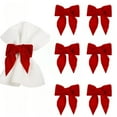 thumbnail image 1 of 6Pcs Christmas Napkin Rings, Bow Napkin Rings, Chic Velvet Christmas Napkin Holder for Birthday Party, Anniversary Dinner, and Wedding Table Decorations, Red, 1 of 7