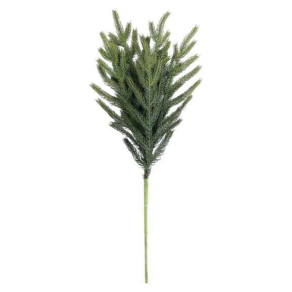6Pcs Christmas Norfolk Pine Branches, 18 Inch Real Touch Artificial Norfolk Pine Branch Faux Cedar Pine Stem Fake Greenery Pine Picks for Vase DIY Garland Wreath Home Decoration
