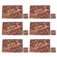 thumbnail image 1 of 6Pcs Christmas Plaid Place Mats Christmas Washable Burlap Table Mats Reversible Placemats Plaid Coasters for Holiday Party Table Home Decoration, 1 of 3