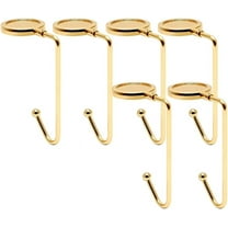 6Pcs Christmas Stocking Holders,3.94x2.76In Christmas Safety Iron Hanger for Party,Reusable Gold Mantel Hooks for Party,School Decoration