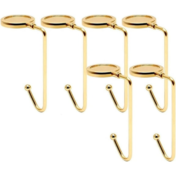 6Pcs Christmas Stocking Holders,3.94x2.76In Christmas Safety Iron Hanger for Party,Reusable Gold Mantel Hooks for Party,School Decoration