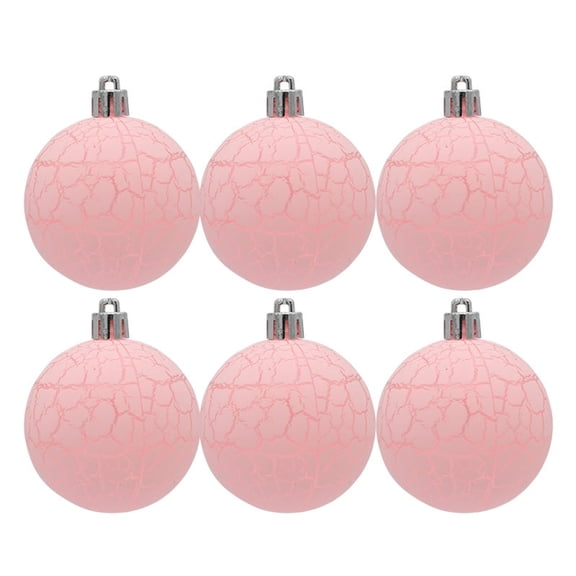 6Pcs Christmas Tree Balls Ornaments Macaron Balls Hanging Ornament Shatterproof Pastel Christmas Decor Ball Baubles Xmas Tree Decorations - Pink