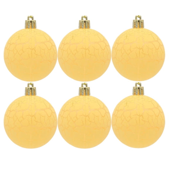 6Pcs Christmas Tree Balls Ornaments Macaron Balls Hanging Ornament Shatterproof Pastel Christmas Decor Ball Baubles Xmas Tree Decorations - Yellow