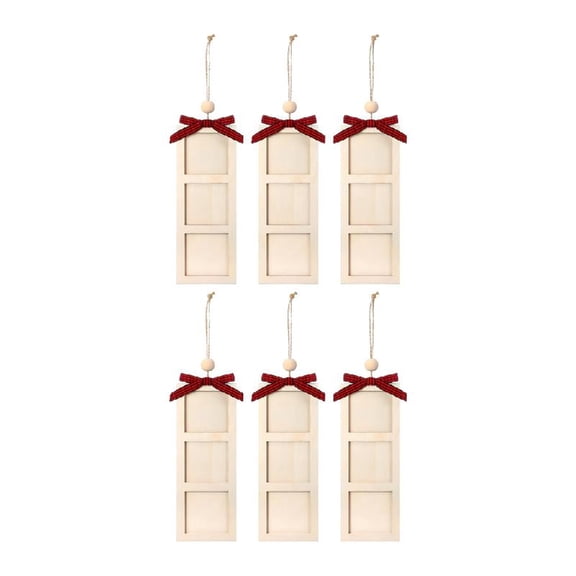 6Pcs Christmas Tree Photo Frames Set Smooth Wood Finish Photo Strips For Family Friend Personalizing Anniversary
