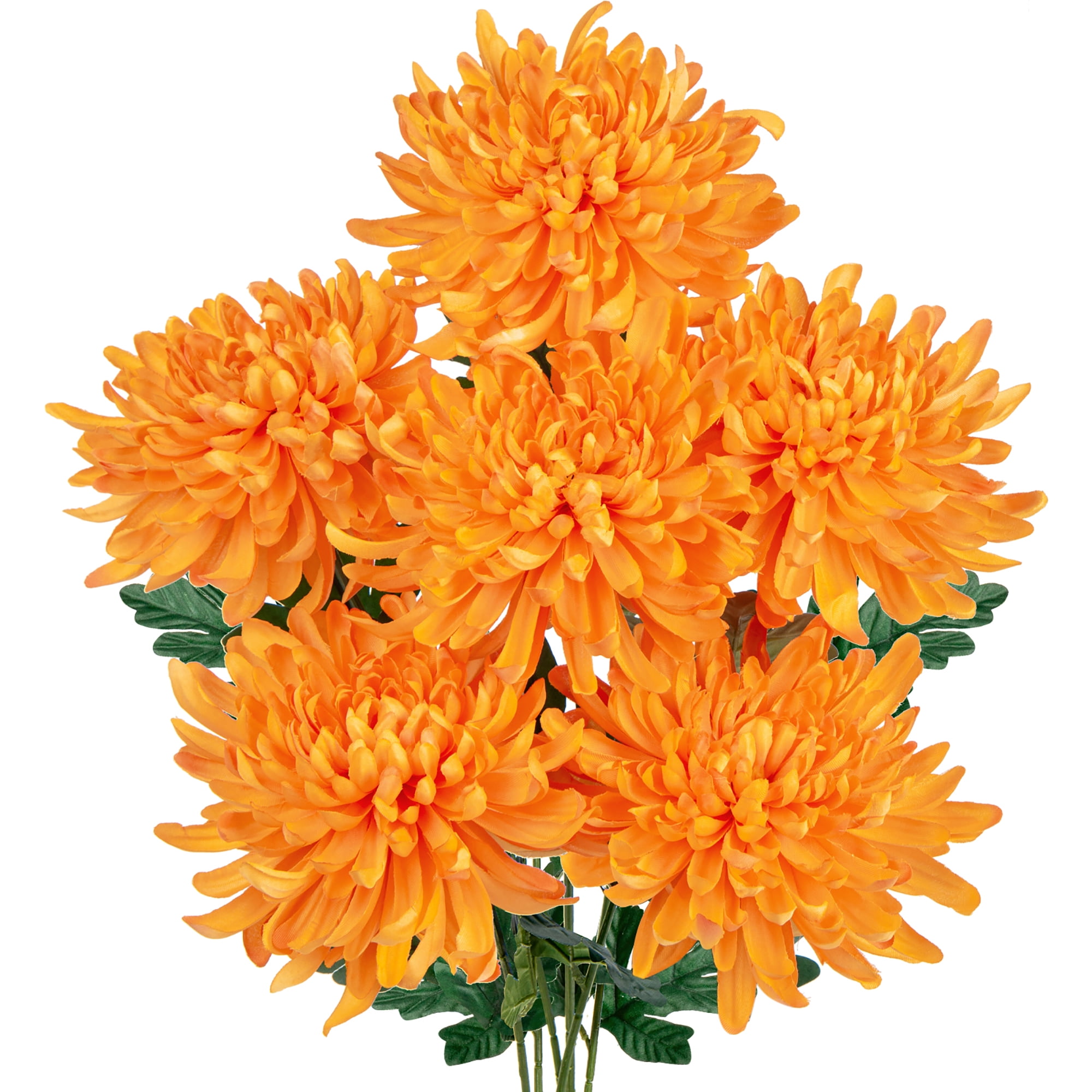 Amosfun 4 Pcs Artificial Chrysanthemum Outdoor Christmas Decorations Plant : Briful Autumn Artificial Chrysanthemums Ball Flowers 6