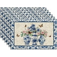 thumbnail image 1 of 6Pcs Classical Chinese Vase Table Cloths 17.7x11.8 Inch Rectangle Floral Patten Table Placemats for Dining Table Decor Seasonal Spring Summer Polyester Washable Table Mats for Party Kitchen DIY, 1 of 8