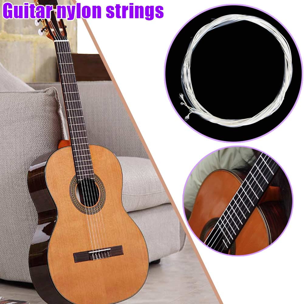 6Pcs Classical Guitar Strings Set Classic Guitar Clear Nylon Strings Silver  Plated Copper
